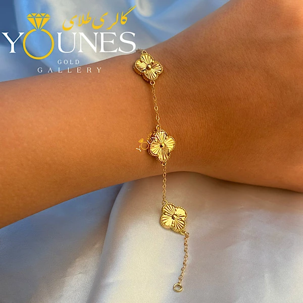 دستبند ونکلیف سه گل لوکس طلا